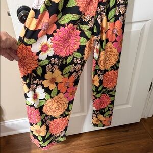 Derek Heart Black and Orange Floral Jumpsuit